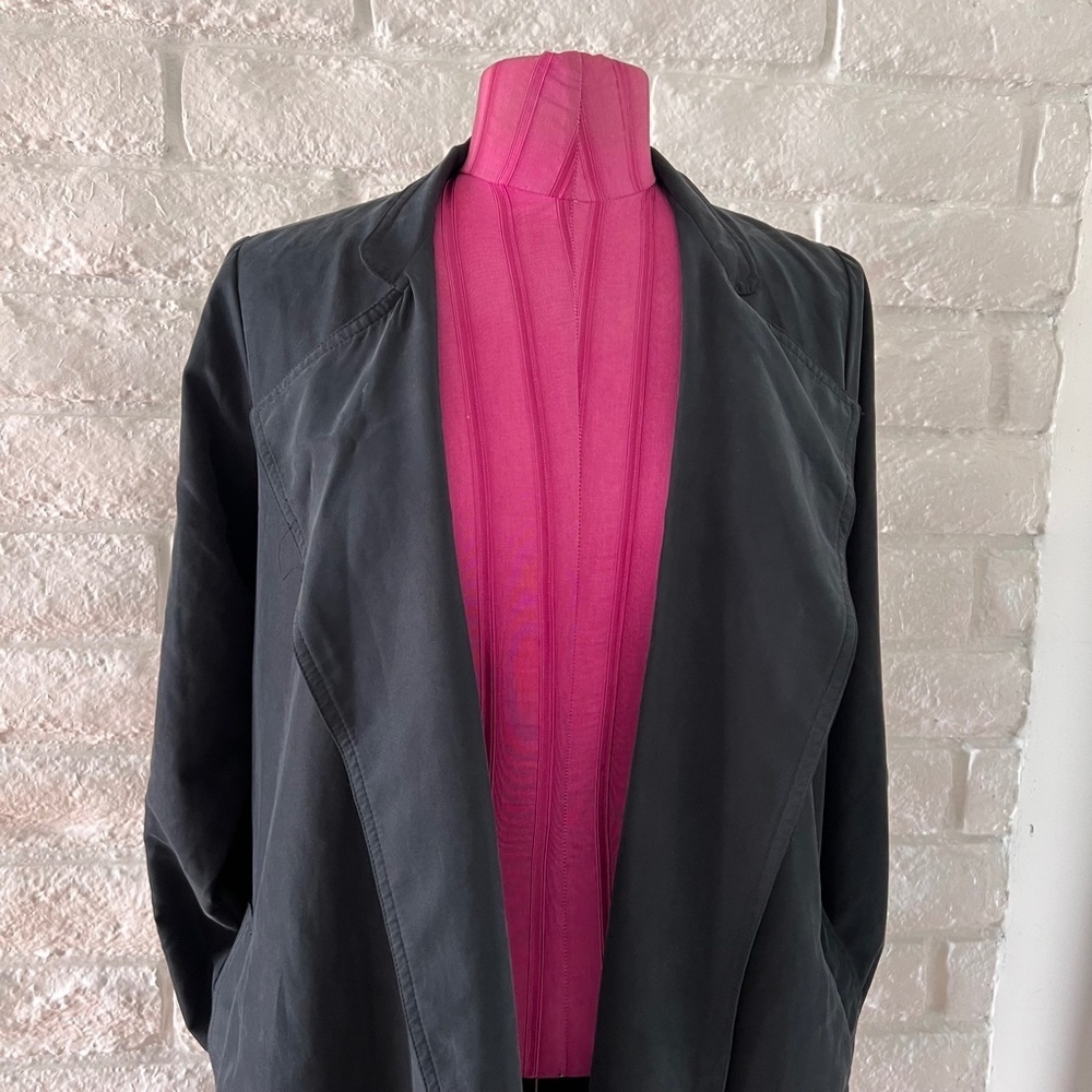 Vintage American Apparel Navy Trench Coat XS/S - Picture 5 of 7